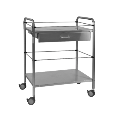 Guéridon inox 2 plateaux