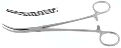 Bengolea Hemostatic Forceps Curved Atraumatic (Without Teeth) – 24 cm