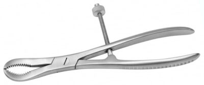 Bone Holding (Reduction) Forceps with Ratchet – Serrated Jaws – 17 cm