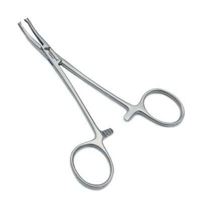 Halstead Hemostatic Forceps, Curved, with Teeth (AG) – 13 cm