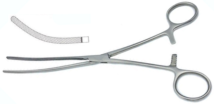 Doyen Clamp (forceps), intestinal, curved, 23 cm