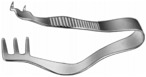 Finsen Forceps 5cm, 2x3 sharp prongs